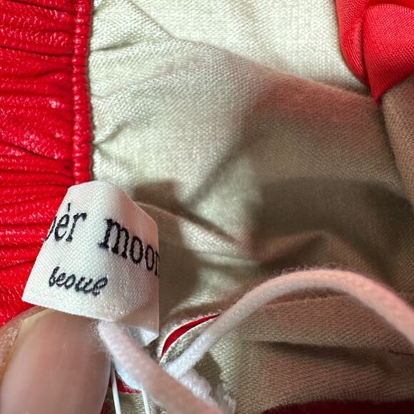 Paper Moon Seoul Women's Wide Leg Pants Vegan Leather NWT L Hot Red 26x28 - Picture 10 of 11